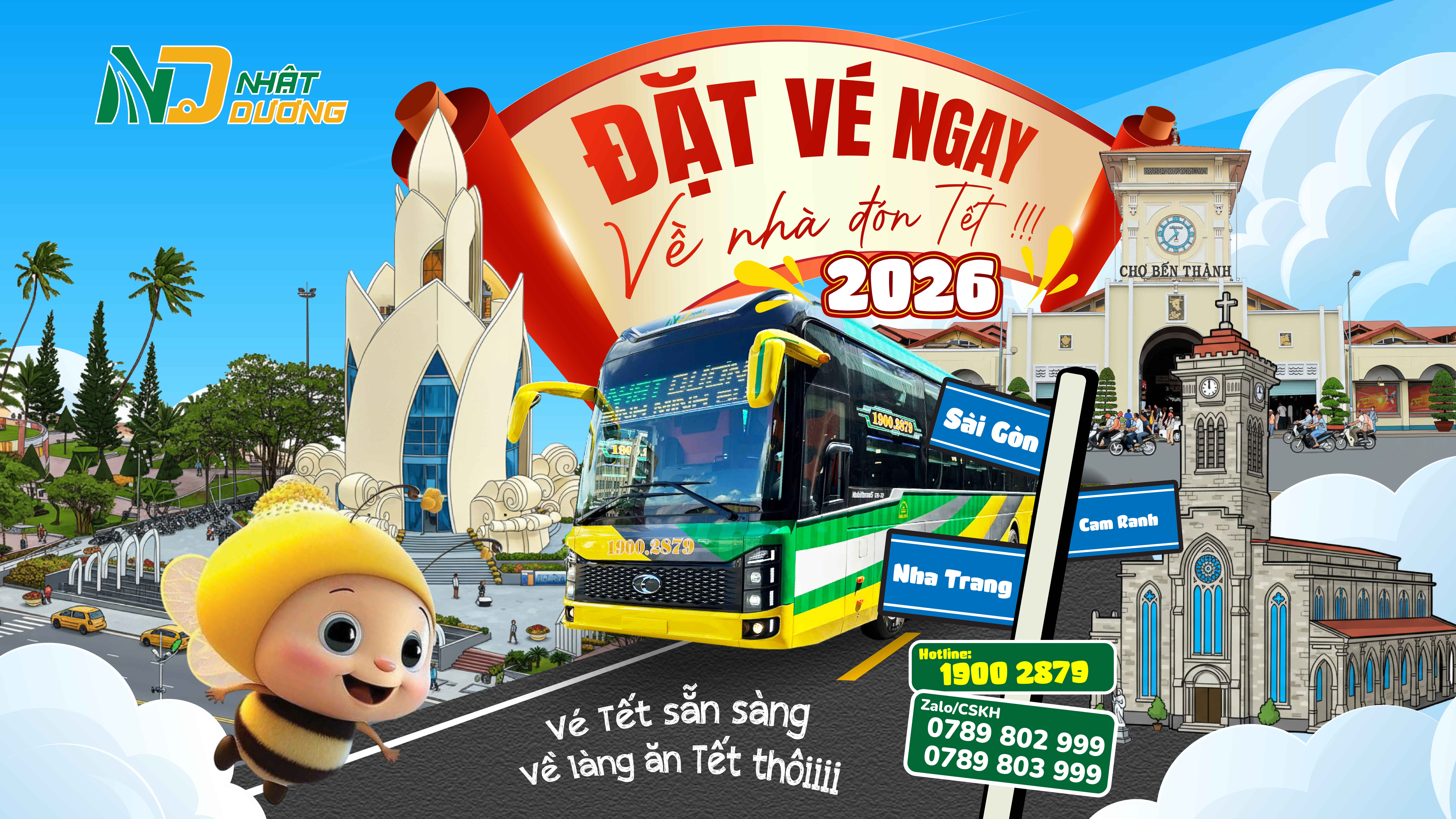 Vé Xe Tết 2026 | Nhật Dương – Bình Minh Bus Chính Thức Mở Bán Tuyến Sài Gòn – Nha Trang