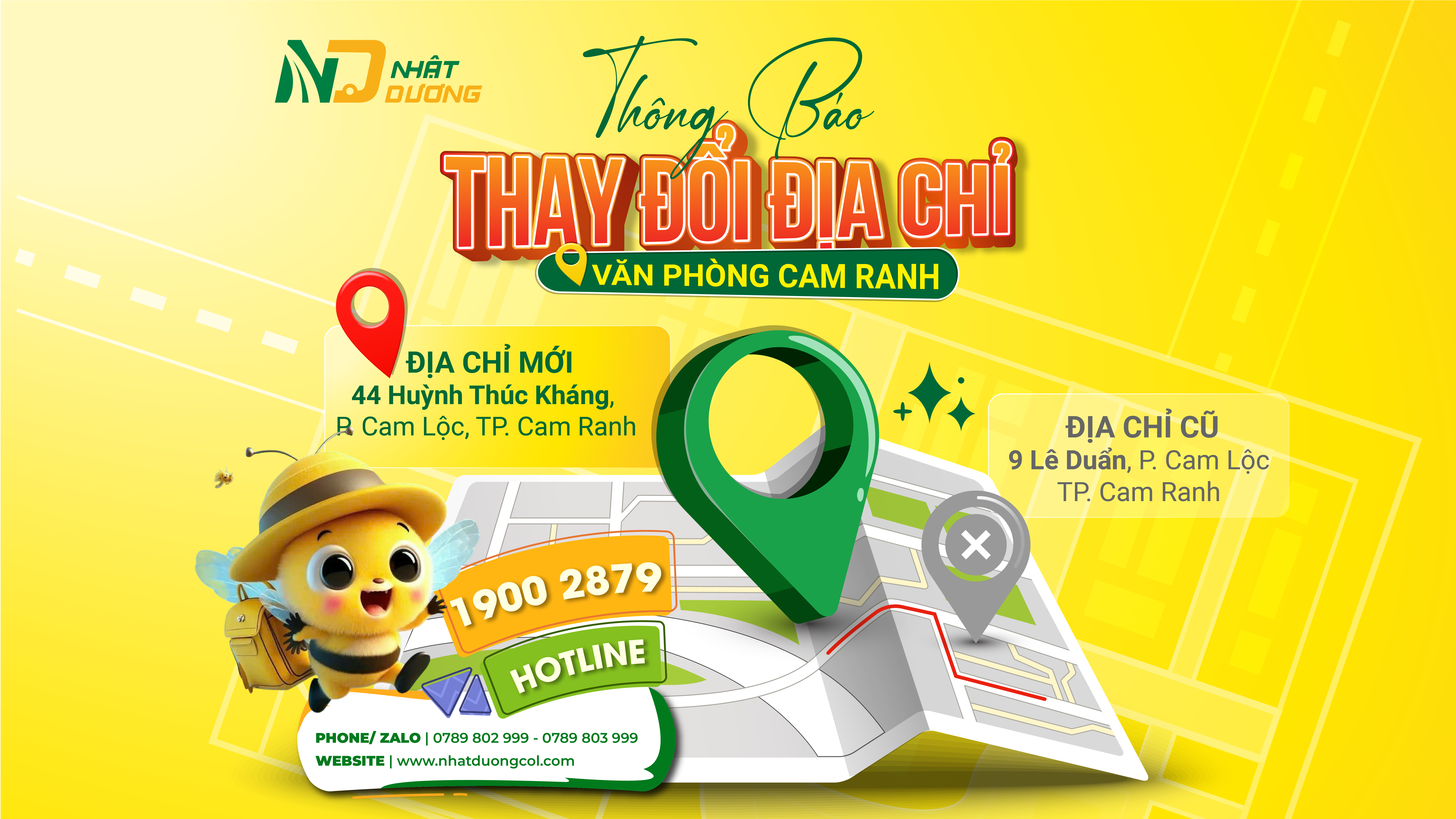 THÔNG BÁO THAY ĐỔI ĐỊA CHỈ VĂN PHÒNG NHẬT DƯƠNG – BÌNH MINH BUS TẠI CAM RANH